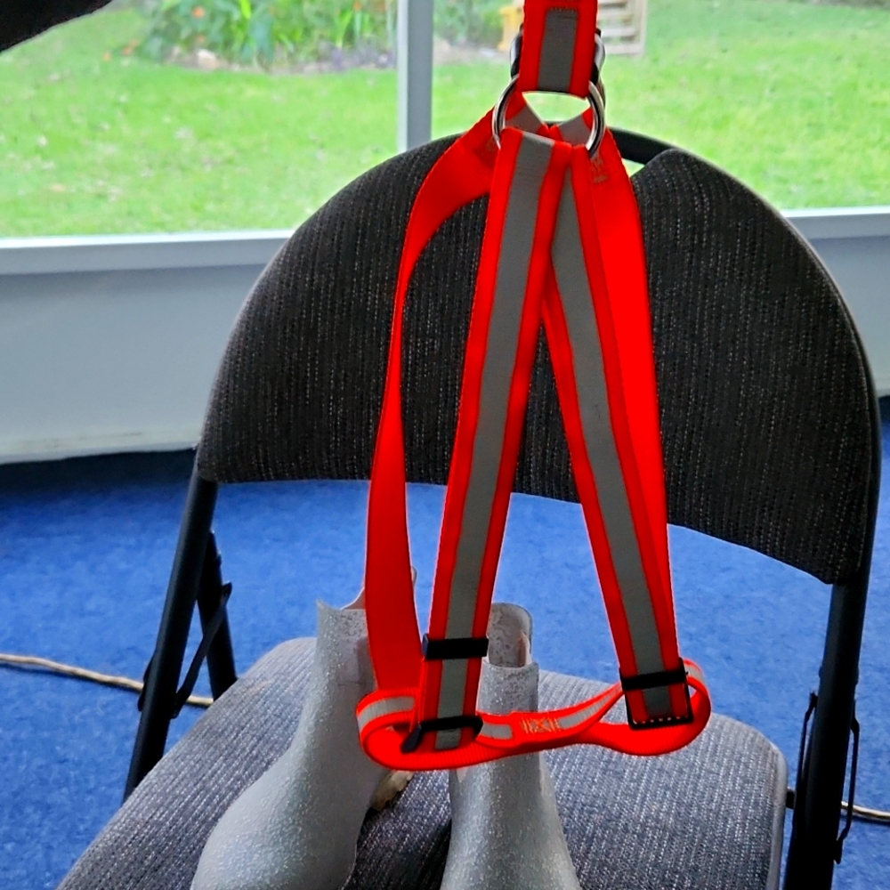 Adjustable reflective dog harness